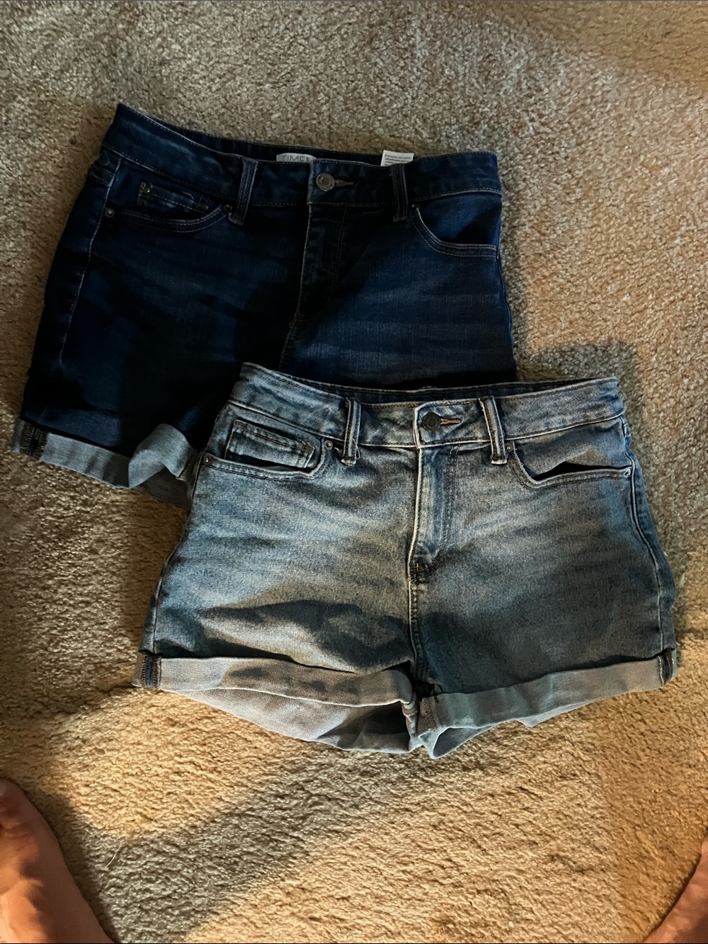 Lot of 2 denim shorts- Walmart brands